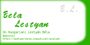 bela lestyan business card