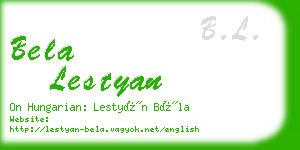 bela lestyan business card